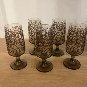 Vintage 1970s Libby Prado juice glasses set of 5